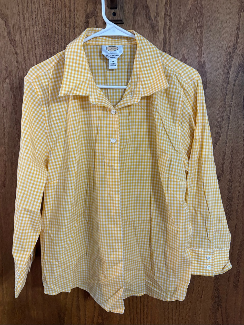 Talbots Yellow Gingham Button-Down Shirt